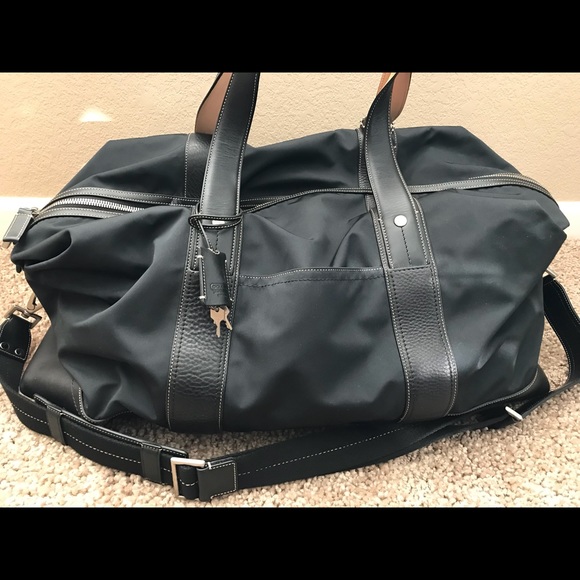 coach black leather duffle bag